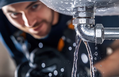 Photo of Plumbing Tech fixing leaking sink