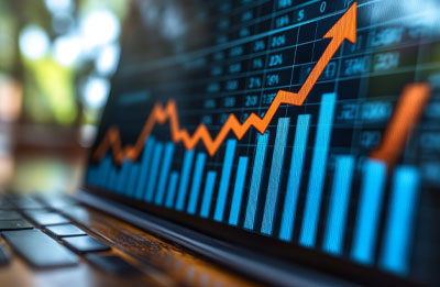 Photo of finance charts trending upwards