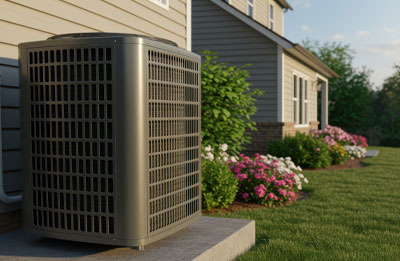 Photo of outdoor ac unit outside of nice home